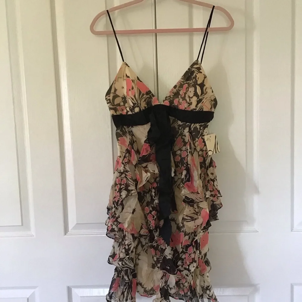 Milly silk ruffled floral dress Sz 8